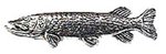 Just Fish Pewter Straight Pike Lapel Pin